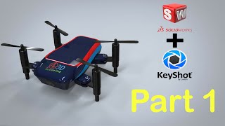 Solidworks tutorial | Design a drone & render with keyshot Parte 1/2