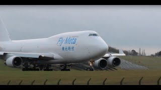 FLY META BOEING 747-400 FREIGHTER TF-WFF DEPARTING BIRMINGHAM AIRPORT 25/01/24