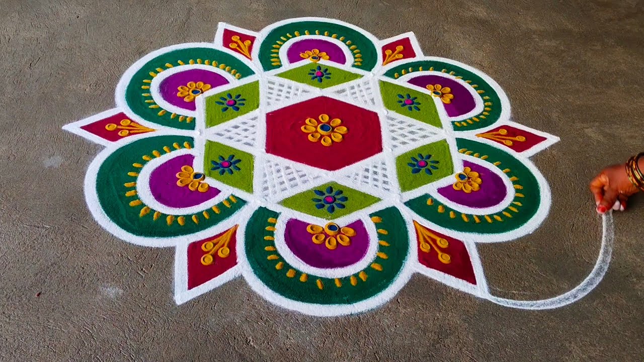 5×3 beautiful rangoli simple design 🙏❤️❤️❤️