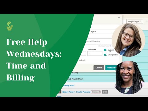 Free Help Wednesdays: Time and Billing in Filevine