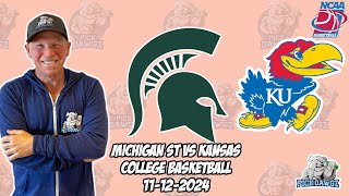Michigan State vs Kansas 11/12/24 Free College Basketball Picks and Predictions  | NCAAB Pick