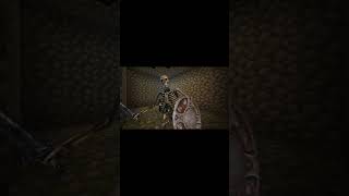 Skeleton banging shield meme