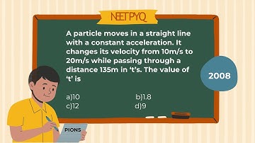 A particle moves in a straight line with a constant acceleration. It changes its velocity from 10m/s
