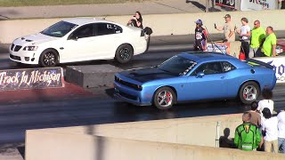 Twin Turbo G8 Vs Cts-V, Supercharged G8 & Hellcat Drag Races