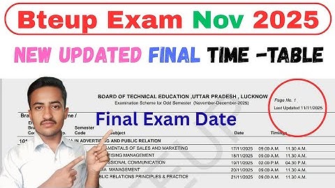 🚨 BTEUP Exam 2025 Final Date OUT! | New BTEUP Time Table 2025 Released | Polytechnic Latest News