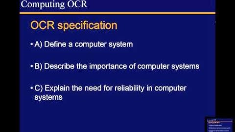 OCR Computing J275: Chapter 1 (Fundamentals of computer systems) part 1