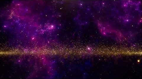 Blue Space background golden particles vfx footage