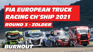 2021 FIA European Truck Racing Championship | ZOLDER | Qualifying 1 | BURNOUT