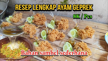 RESEP LENGKAP CARA BIKIN AYAM GEPREK BAHAN SAMBEL SEDERHANA UNTUK JUALAN || IDE USAHA #geprek