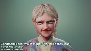 Stylised Blendshapes & Wrinkle Maps - Expressions Showcase