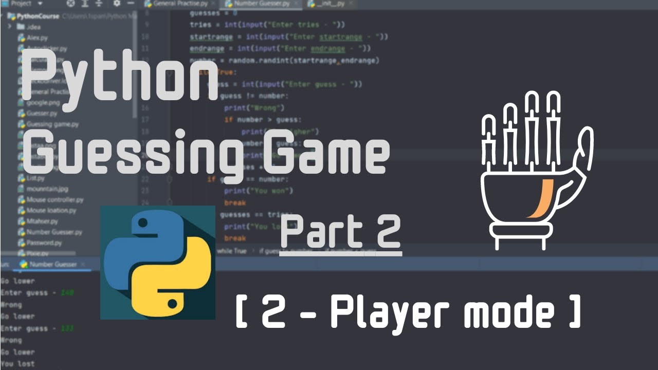 Guessing Game in Python - Part 2 ( 2 Player Mode ) - YouTube