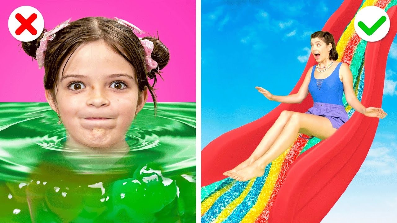 Sisters Build a Backyard Waterpark🏊‍♀️ || Building Ideas and Funny Relatable Situations