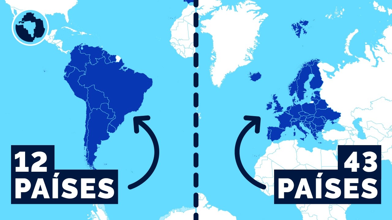 ¿Por qué los países sudamericanos son más grandes que los europeos?