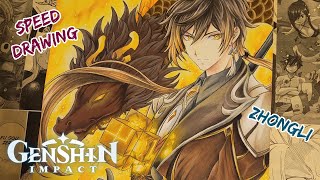 Speed Drawing - Zhongli (Genshin Impact) @HampperArt77