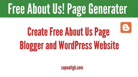 Free About Us Page Generator - Create About Page for Websites