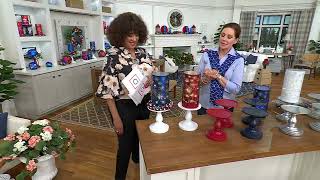 Set of 2 7 Pedestal Candle Holders by Valerie on QVC