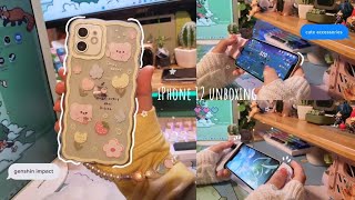 🍓buying an iPhone 12 in 2023 for mobile gaming | aesthetic unboxing | genshin + turnip boy