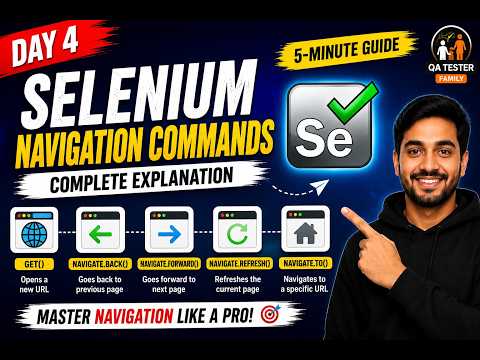 Day 4: Selenium Navigation Commands | Complete 5-Minute YouTube Script