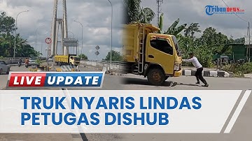 Tak Mau Putar Balik, Sopir Truk Nyaris Lindas Petugas Dishub Samarinda di Jembatan Mahkota II