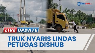 Tak Mau Putar Balik, Sopir Truk Nyaris Lindas Petugas Dishub Samarinda di Jembatan Mahkota II
