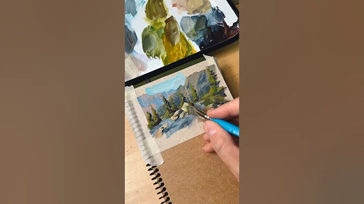 Landscape painting process to study to 📚🌲 #art #gouache