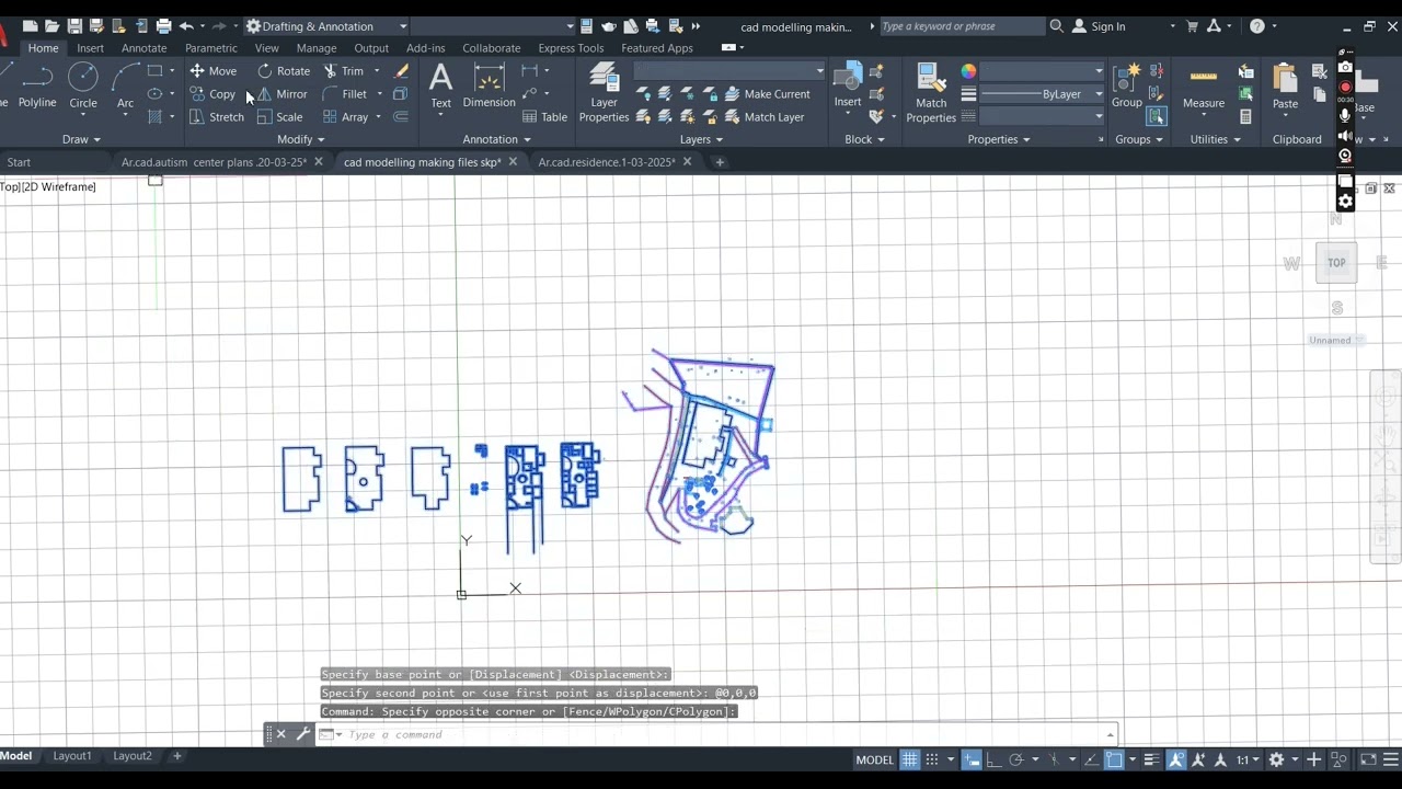 autocad plan in different layers .error correction in malayalam