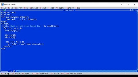BÀI 4| LẬP TRÌNH PASCAL| VIẾT CHƯƠNG TRÌNH TÌM RA SỐ LỚN, BÉ NHẤT TRONG DỮ LIỆU| CÓ SỬ DỤNG MẢNG