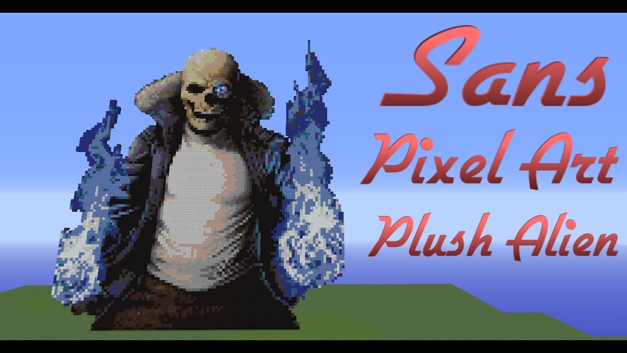 How to build SANS pixel art in Minecraft 