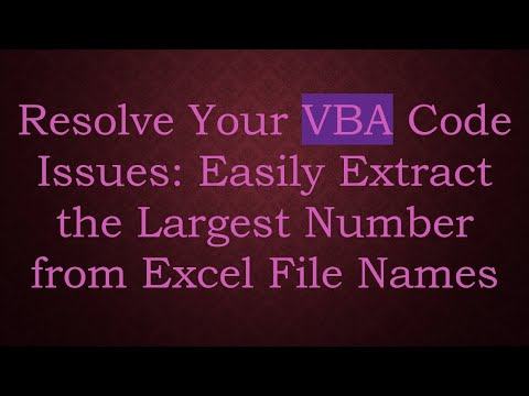 Resolve Your VBA
