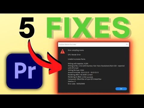 Premiere Pro: GPU Render Error -1609629695 (5 Solutions)