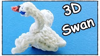 Rainbow Loom Animals: Swan Charm (3D) - How to Make with loom bands (Goose, Duck)