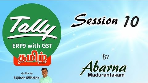 Tally ERP 9 in Tamil Session 10