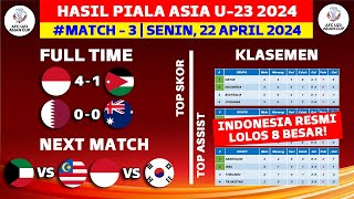 Hasil Piala Asia U23 2024 - Indonesia vs Jordania U23 - Klasemen Piala Asia U23 Qatar 2024 Terbaru