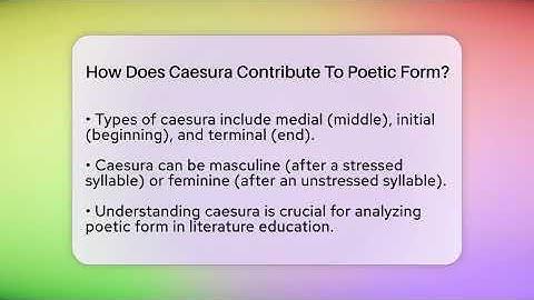 How Does Caesura Contribute To Poetic Form? - The Prose Path