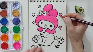 Vẽ My melody | Hello Kitty | hướng dẫn vẽ và tô màu đẹp #mymelody