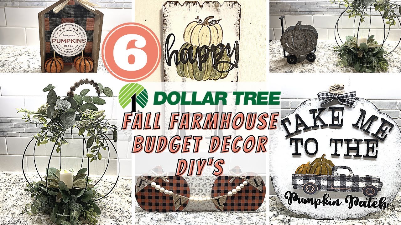 6 NEW DOLLAR TREE FALL DIY'S | DOLLAR TREE FALL FARMHOUSE BUDGET DECOR ...