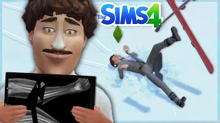 Sims 4, but my Sim is Terrible at Skiing.