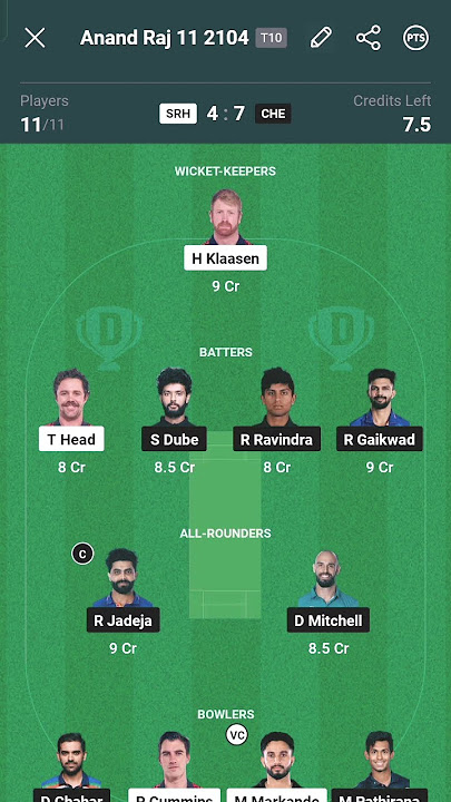 SHR vs CSK match no 18dream team #viral @Chandan jayanti