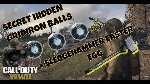 COD WW2 - 3 SECRET HIDDEN GRIDIRON BALLS YOU CAN USE + SLEDGEHAMMER (HAMMER EASTER EGG) !!!