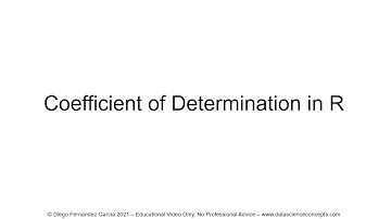 Linear Regression. Coefficient of Determination in R