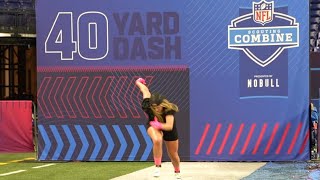 She ran the 40 at the NFL COMBINE!!!