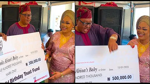 Shola Kosoko Almost In Tears As Her Father & Others Surprise Her With 700k at her Baby Naming