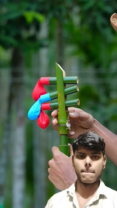 DIY Three balloone Slingshots with Bamboo Creations @Bambooidea #diy #bamboo #art