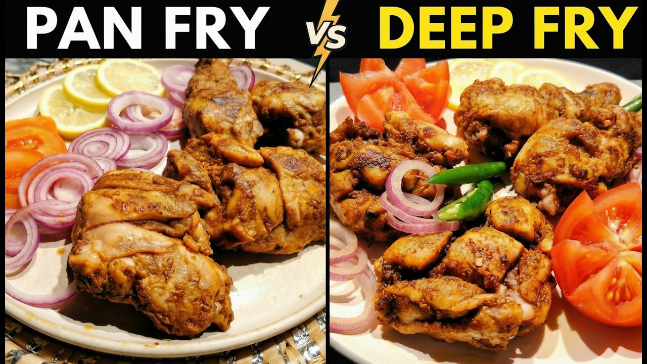 Pan-Fried vs Deep-Fried Chicken 🍗 SAME Masala, Shocking Difference!