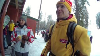 Skiing in Riekstukalns. Testing AEE S70