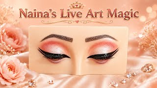 Peachy Pink Eye Makeup Tutorial ✨ Soft Glam Eye Look | Shimmer Eyes + Perfect Winged Eyeliner 