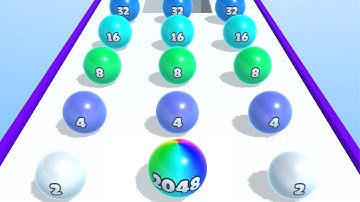 Ball Merge 2048 🟡🔵🧶 Gameplay Walkthrough All Levels Android ,iOS New Updates
