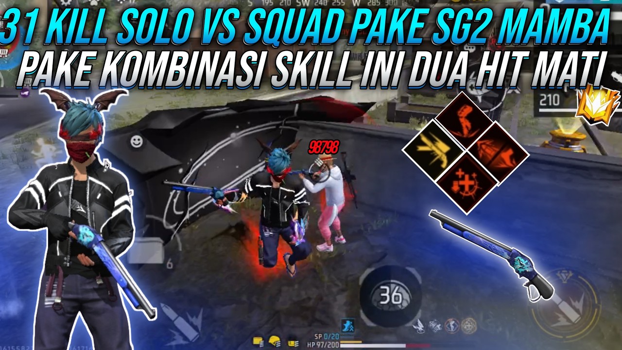 31 KILL SOLO VS SQUAD PAKE SG2 MAMBA! Kombinasi Skill Ini Bikin 2 HIT LANGSUNG RATA 🔥