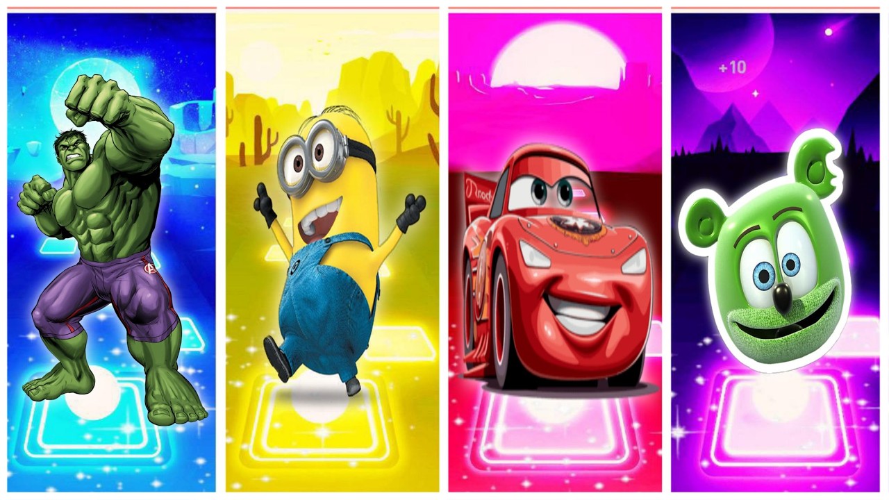 Hulk - Minions - McQueen - Gummy Bear - Hop EDM Rush