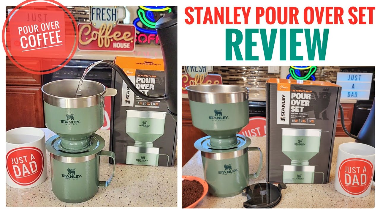 Review Stanley Camp Pour Over Coffee Brewer Maker Set with Mug, GREAT GIFT  IDEA! 